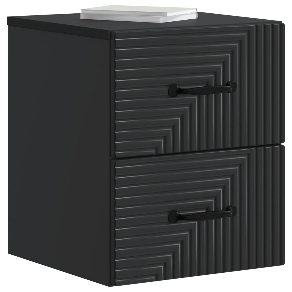 Wandmontierter Nachttisch 2 pcs Schwarz 34,5 x 33 x 40 cm