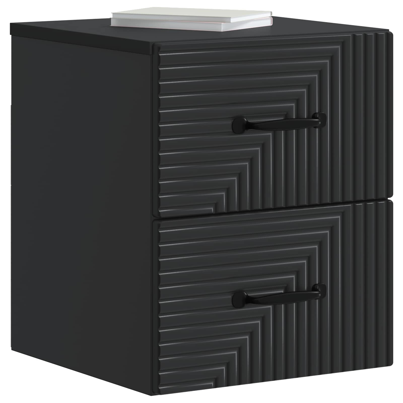 Wandmontierter Nachttisch 2 pcs Schwarz 34,5 x 33 x 40 cm