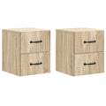 Wandmontierter Nachttisch 2 pcs Sonoma-Eiche 34,5 x 33 x 40 cm