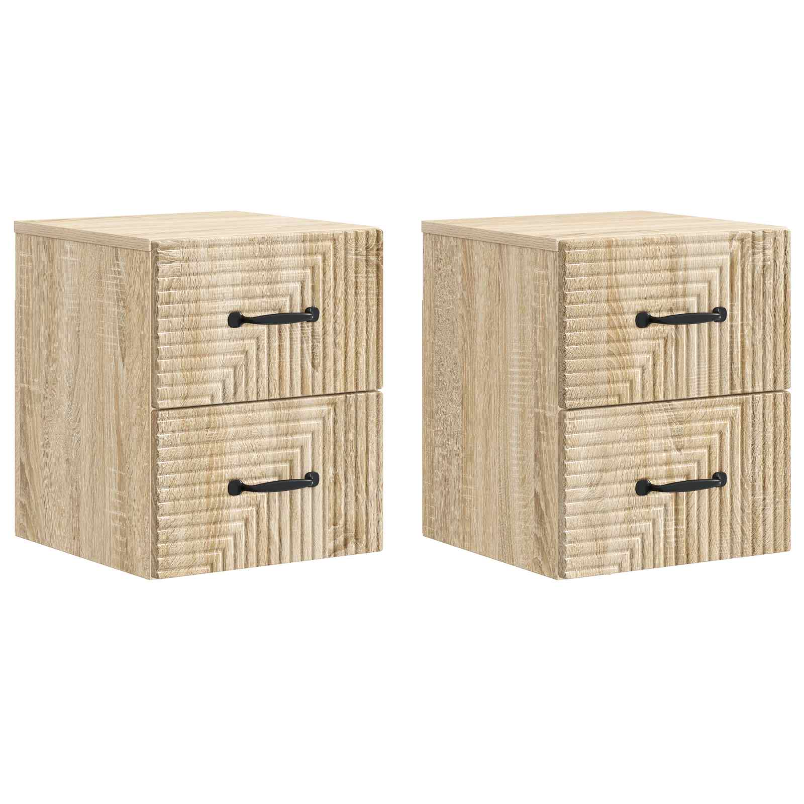 Wandmontierter Nachttisch 2 pcs Sonoma-Eiche 34,5 x 33 x 40 cm