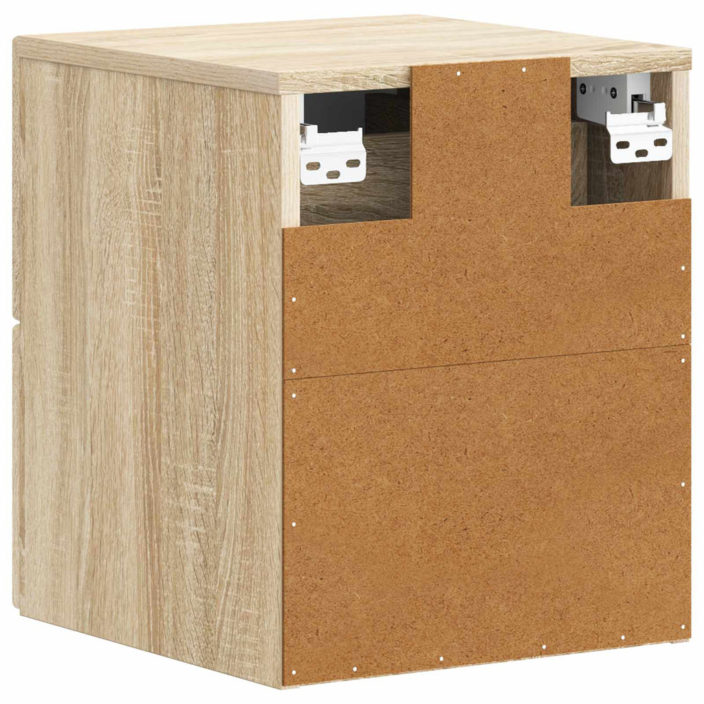 Wandmontierter Nachttisch 2 pcs Sonoma-Eiche 34,5 x 33 x 40 cm