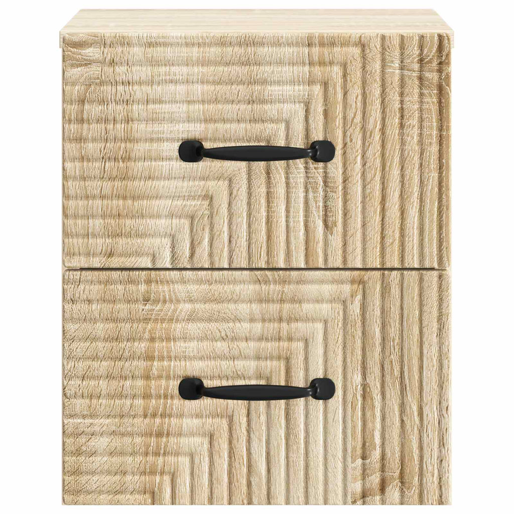 Wandmontierter Nachttisch 2 pcs Sonoma-Eiche 34,5 x 33 x 40 cm
