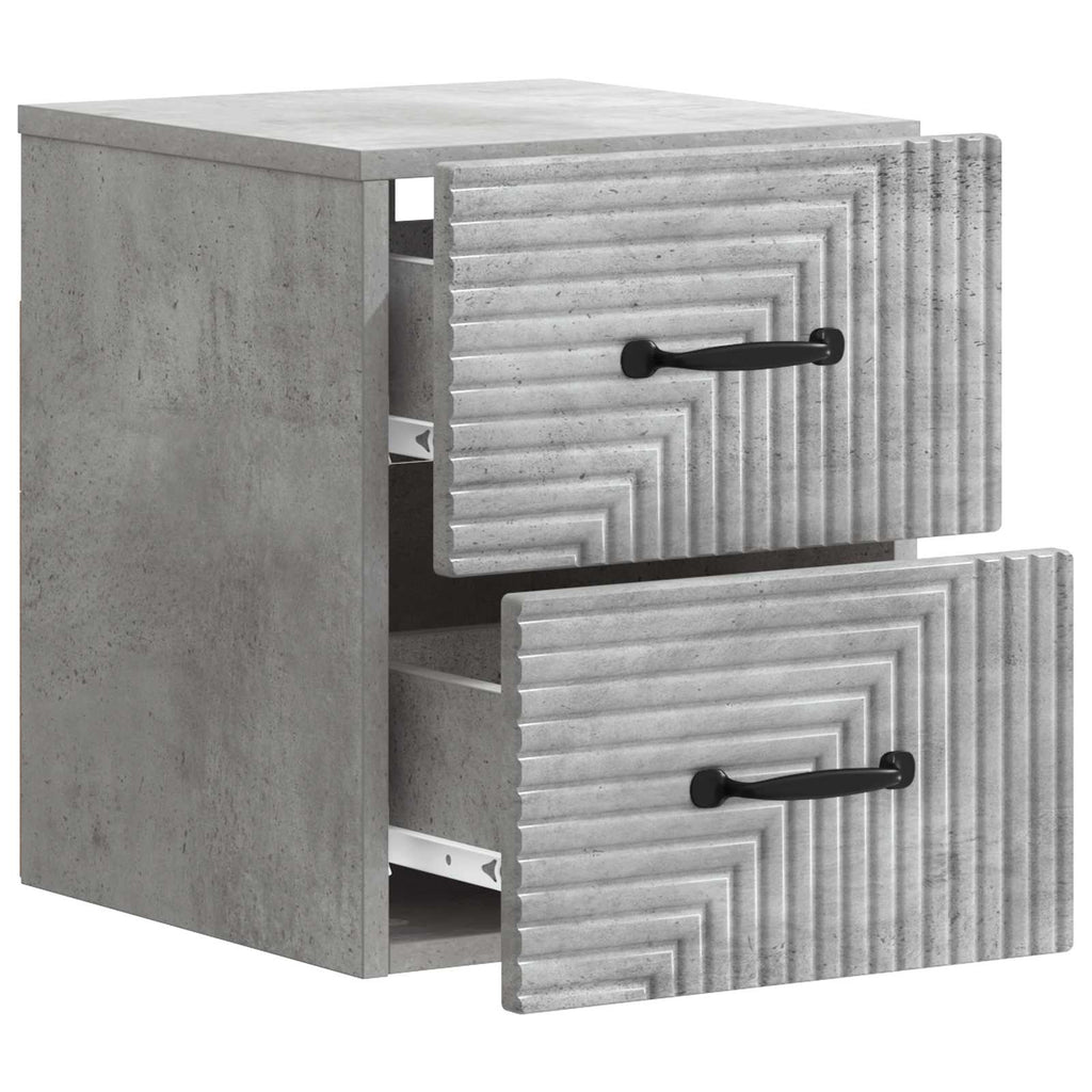 Wandmontierter Nachttisch Betongrau 34,5 x 33 x 40 cm