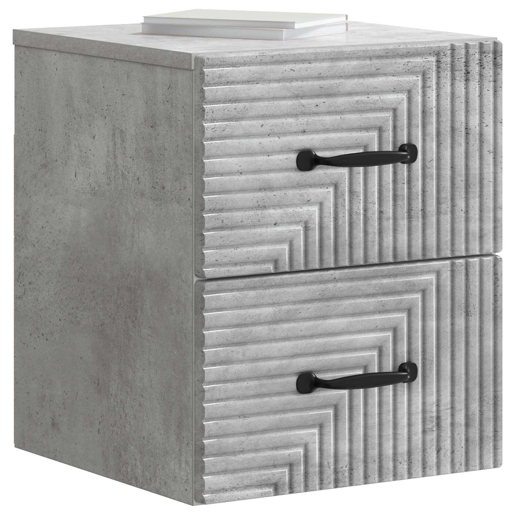 Wandmontierter Nachttisch Betongrau 34,5 x 33 x 40 cm