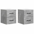 Wandmontierter Nachttisch 2 pcs Betongrau 34,5 x 33 x 40 cm
