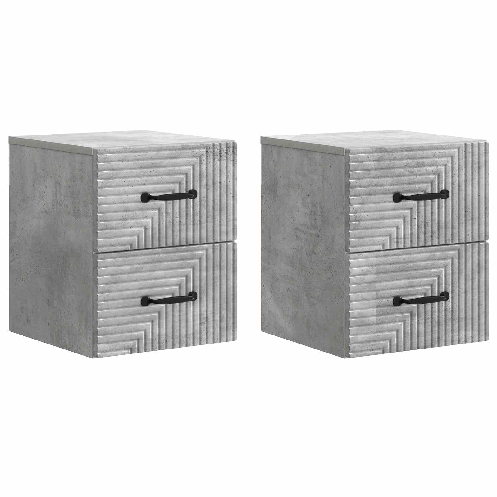 Wandmontierter Nachttisch 2 pcs Betongrau 34,5 x 33 x 40 cm