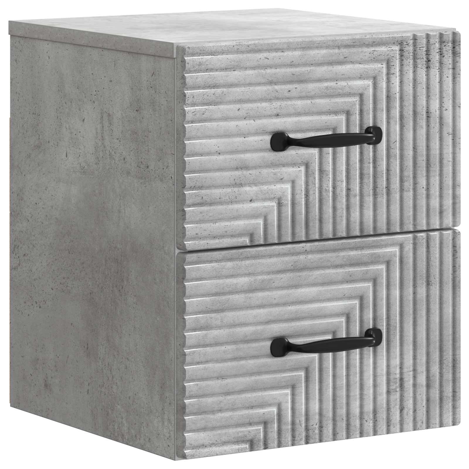 Wandmontierter Nachttisch 2 pcs Betongrau 34,5 x 33 x 40 cm