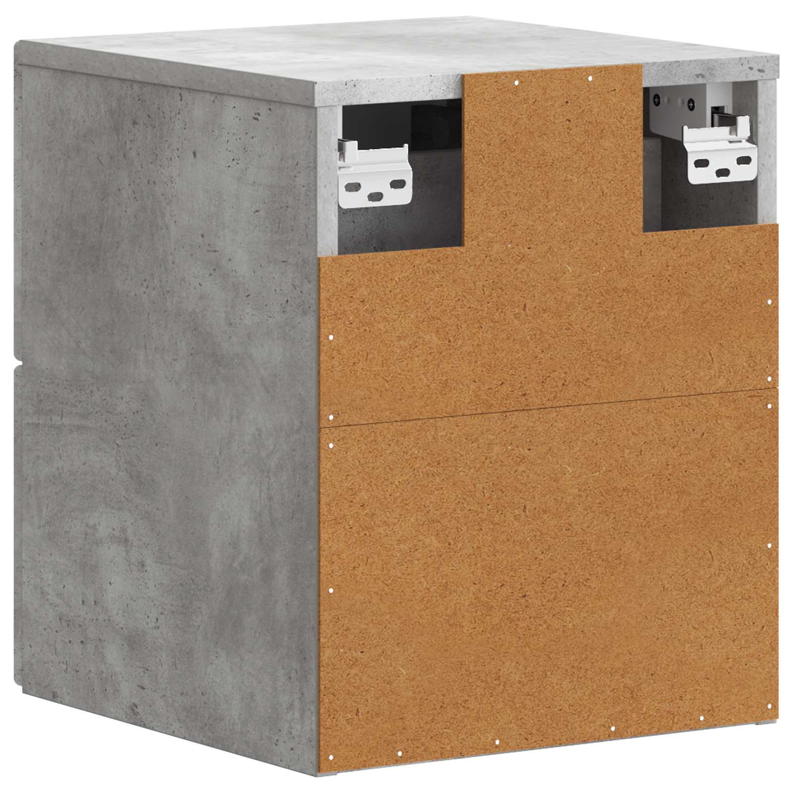 Wandmontierter Nachttisch 2 pcs Betongrau 34,5 x 33 x 40 cm