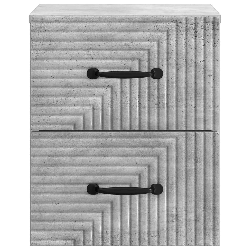 Wandmontierter Nachttisch 2 pcs Betongrau 34,5 x 33 x 40 cm