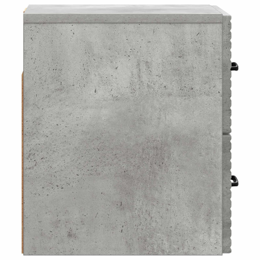 Wandmontierter Nachttisch 2 pcs Betongrau 34,5 x 33 x 40 cm