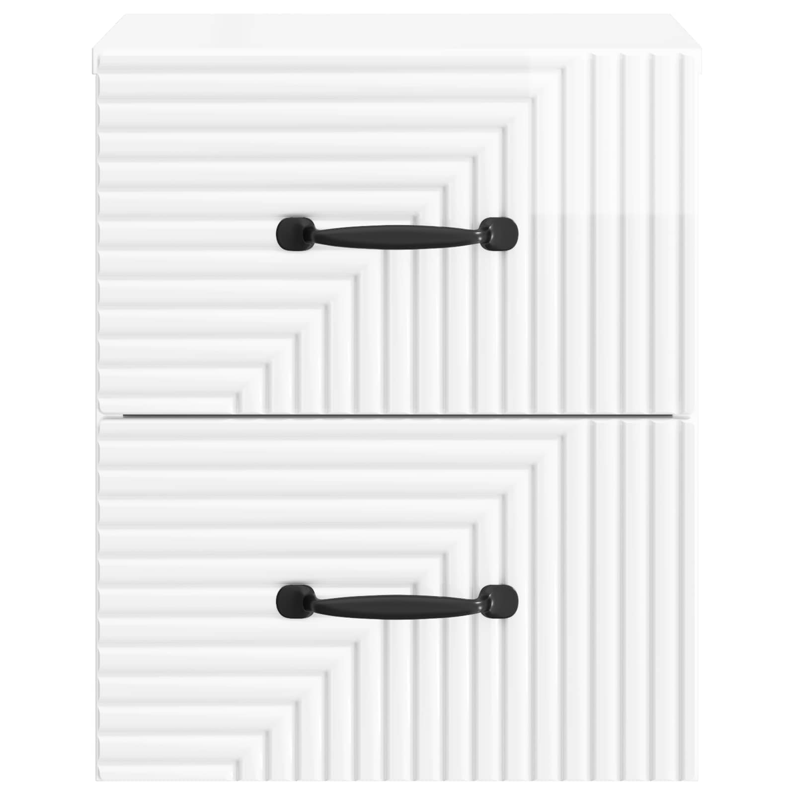 Wandmontierter Nachttisch 2 pcs Hochglanz Weiß Holzwerkstoff