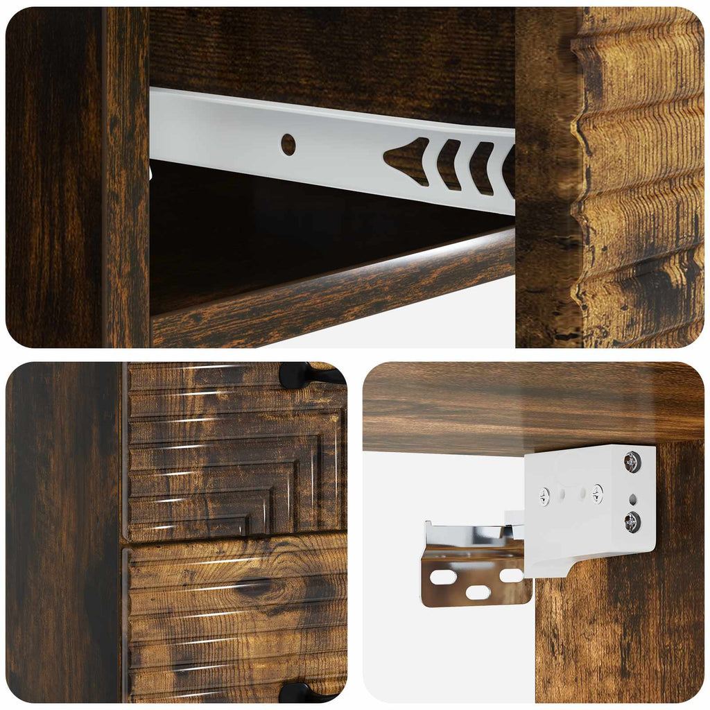 Wandmontierter Nachttisch 2 pcs Geräucherte Eiche Holzwerkstoff