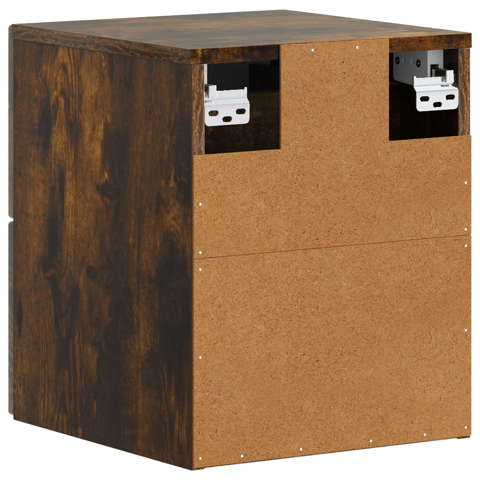 Wandmontierter Nachttisch 2 pcs Geräucherte Eiche Holzwerkstoff
