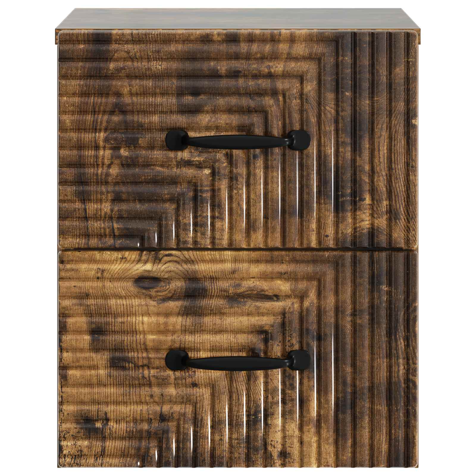 Wandmontierter Nachttisch 2 pcs Geräucherte Eiche Holzwerkstoff