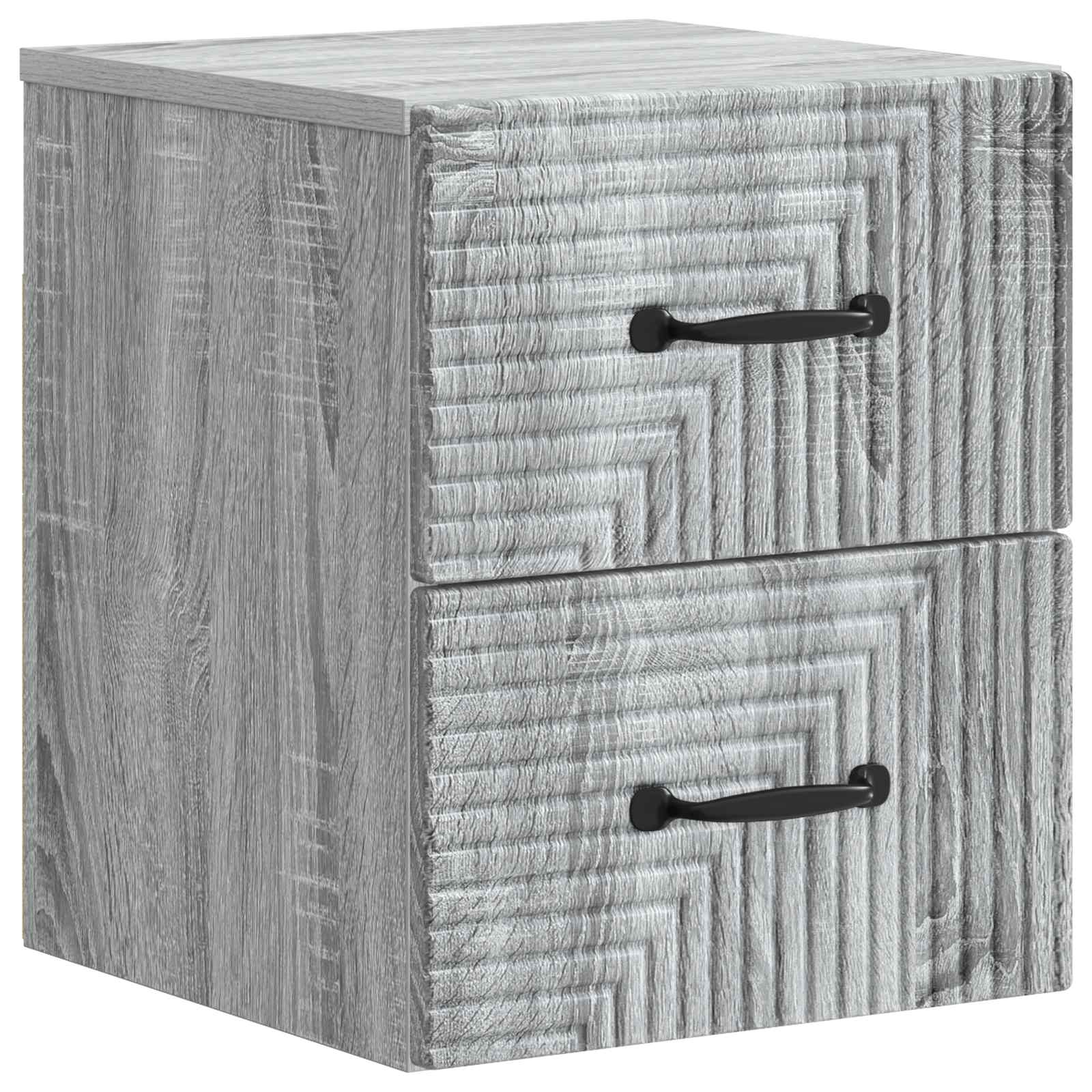 Wandmontierter Nachttisch Graues Sonoma 34,5 x 33 x 40 cm