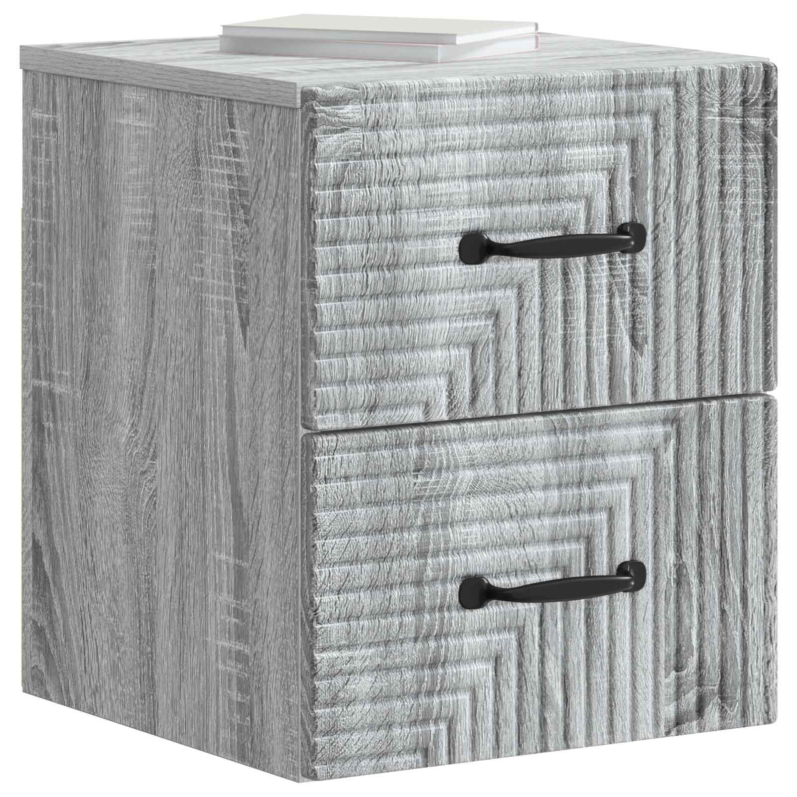 Wandmontierter Nachttisch Graues Sonoma 34,5 x 33 x 40 cm