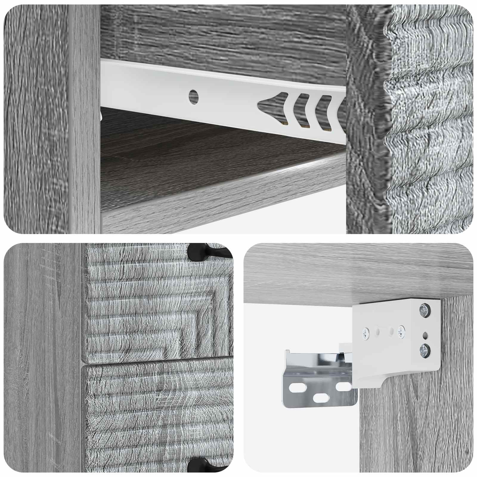 Wandmontierter Nachttisch 2 pcs Graues Sonoma 34,5 x 33 x 40 cm
