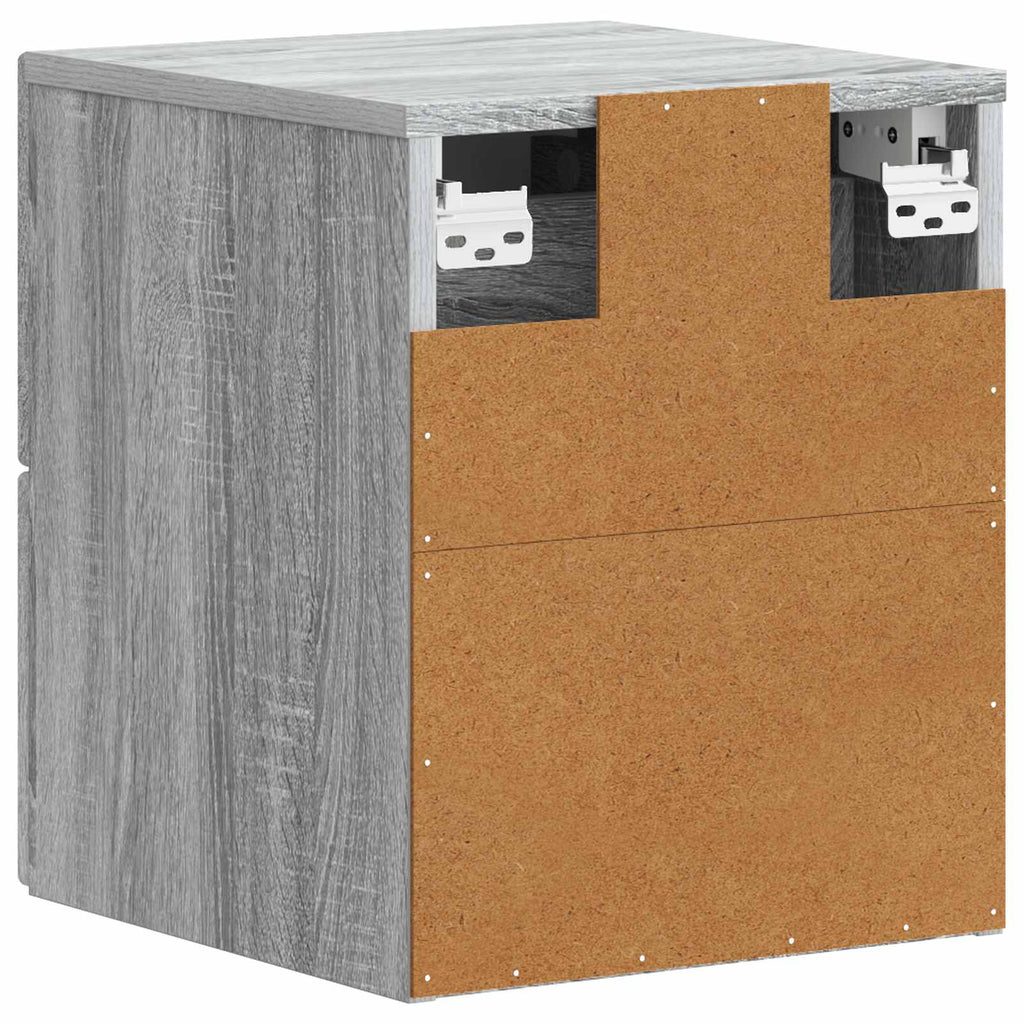 Wandmontierter Nachttisch 2 pcs Graues Sonoma 34,5 x 33 x 40 cm