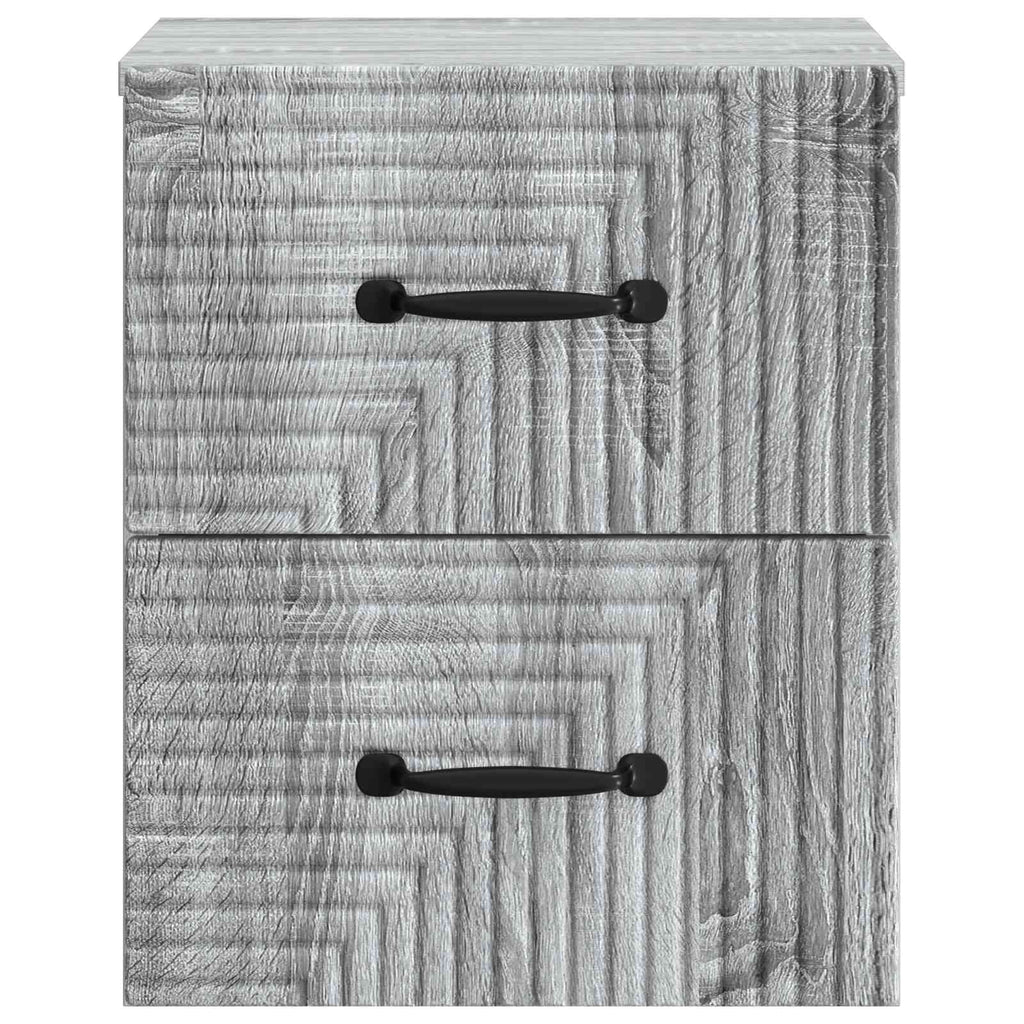 Wandmontierter Nachttisch 2 pcs Graues Sonoma 34,5 x 33 x 40 cm