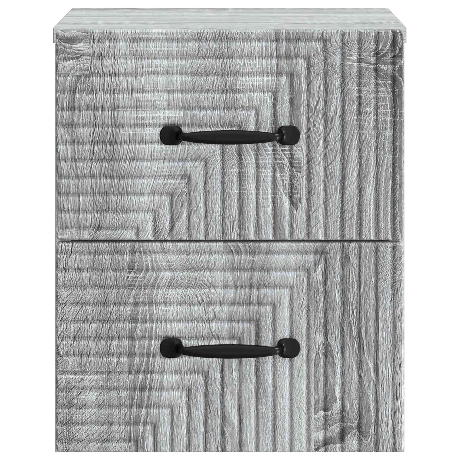 Wandmontierter Nachttisch 2 pcs Graues Sonoma 34,5 x 33 x 40 cm