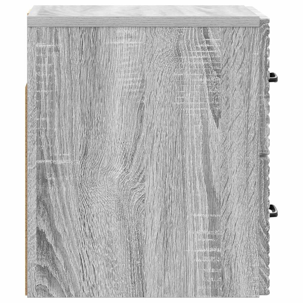 Wandmontierter Nachttisch 2 pcs Graues Sonoma 34,5 x 33 x 40 cm