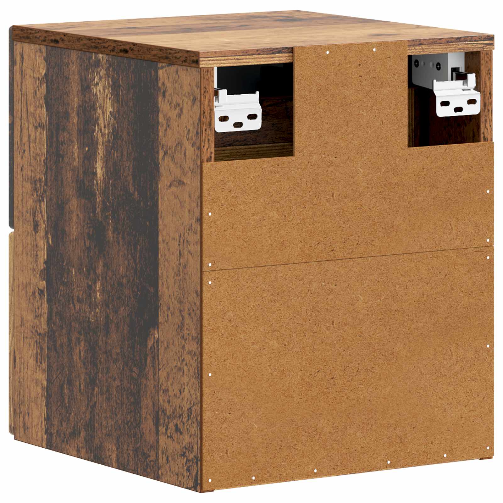 Wandmontierter Nachttisch Altholz 34,5 x 33 x 40 cm