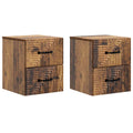 Wandmontierter Nachttisch 2 pcs Altholz 34,5 x 33 x 40 cm
