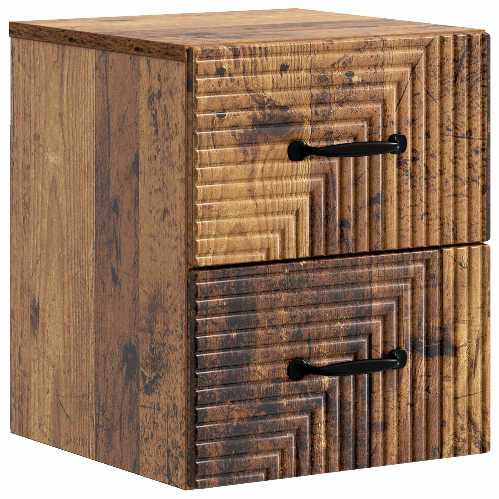 Wandmontierter Nachttisch 2 pcs Altholz 34,5 x 33 x 40 cm