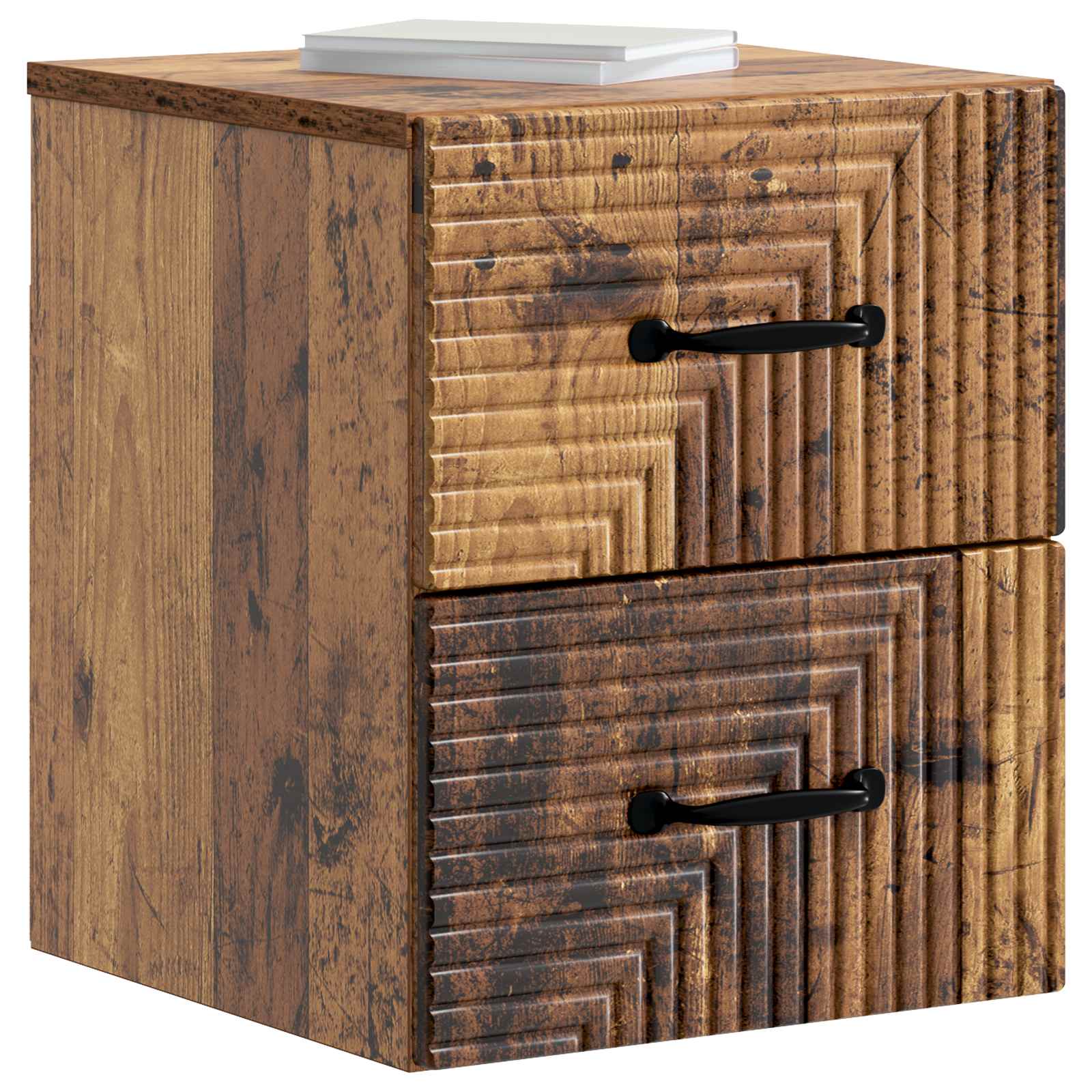 Wandmontierter Nachttisch 2 pcs Altholz 34,5 x 33 x 40 cm