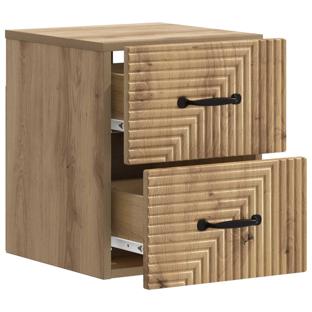 Wandmontierter Nachttisch Artisan-Eiche 34,5 x 33 x 40 cm