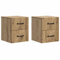 Wandmontierter Nachttisch 2 pcs Artisan-Eiche 34,5 x 33 x 40 cm