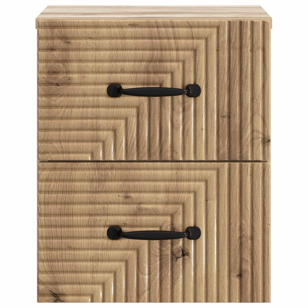 Wandmontierter Nachttisch 2 pcs Artisan-Eiche 34,5 x 33 x 40 cm