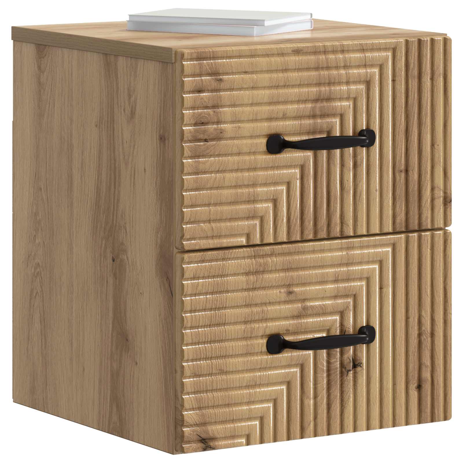 Wandmontierter Nachttisch 2 pcs Artisan-Eiche 34,5 x 33 x 40 cm