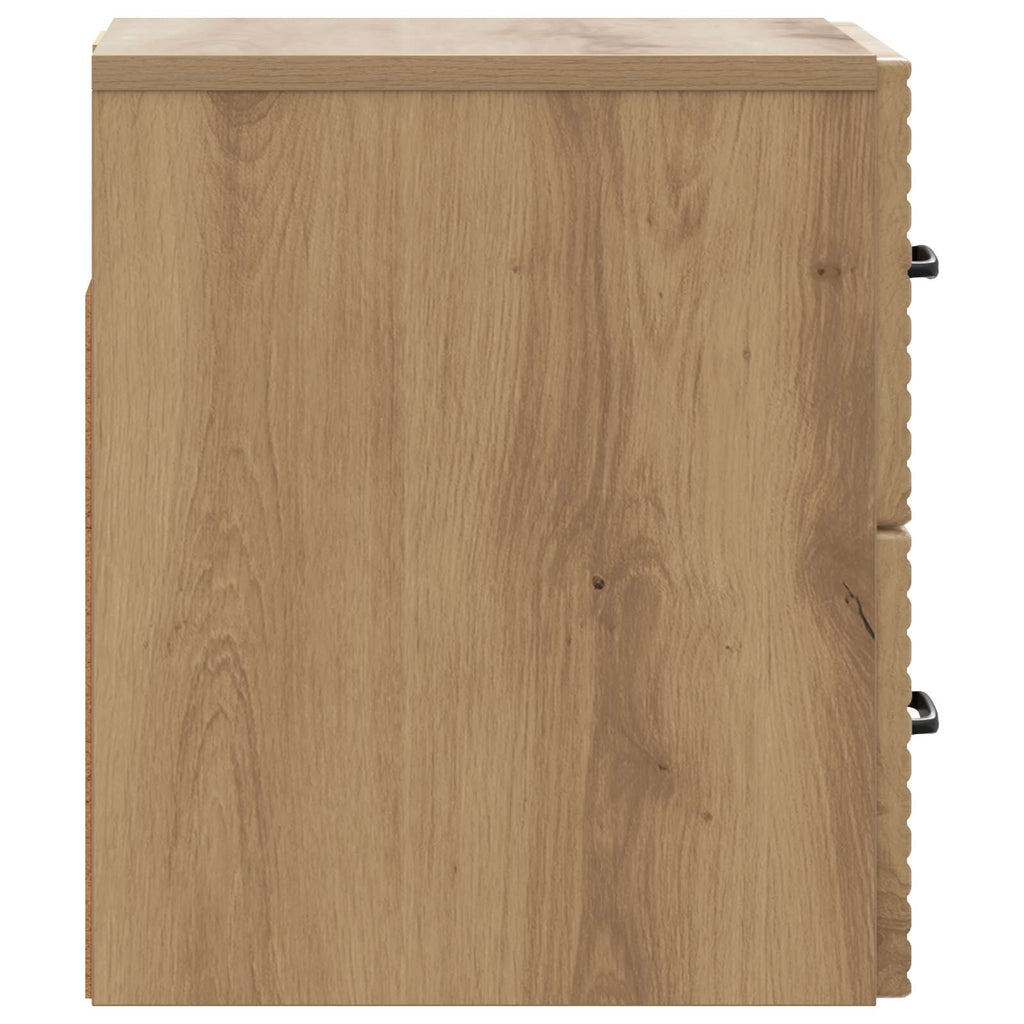 Wandmontierter Nachttisch 2 pcs Artisan-Eiche 34,5 x 33 x 40 cm