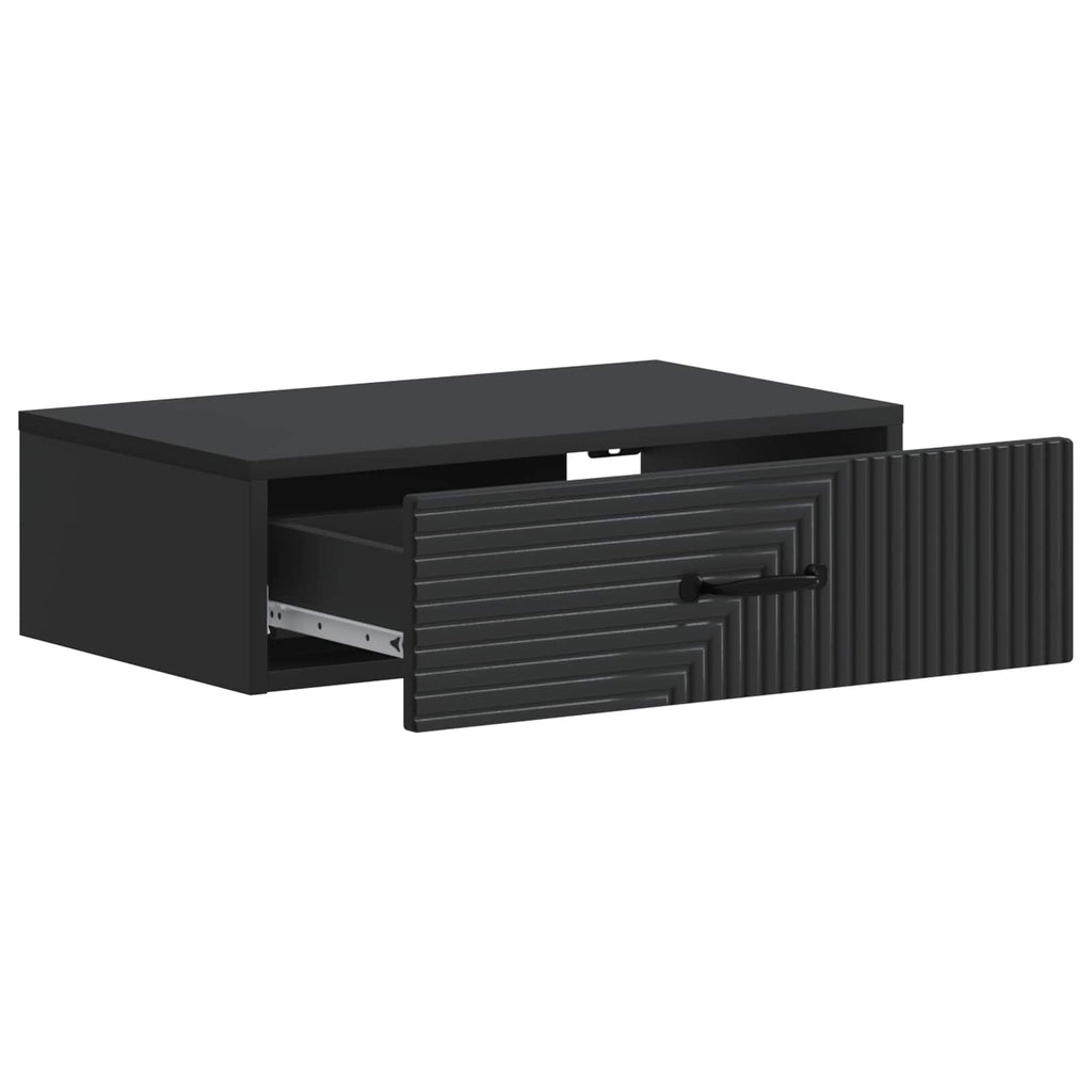 Wandmontierter Beistelltisch Schwarz 59 x 34,5 x 17 cm