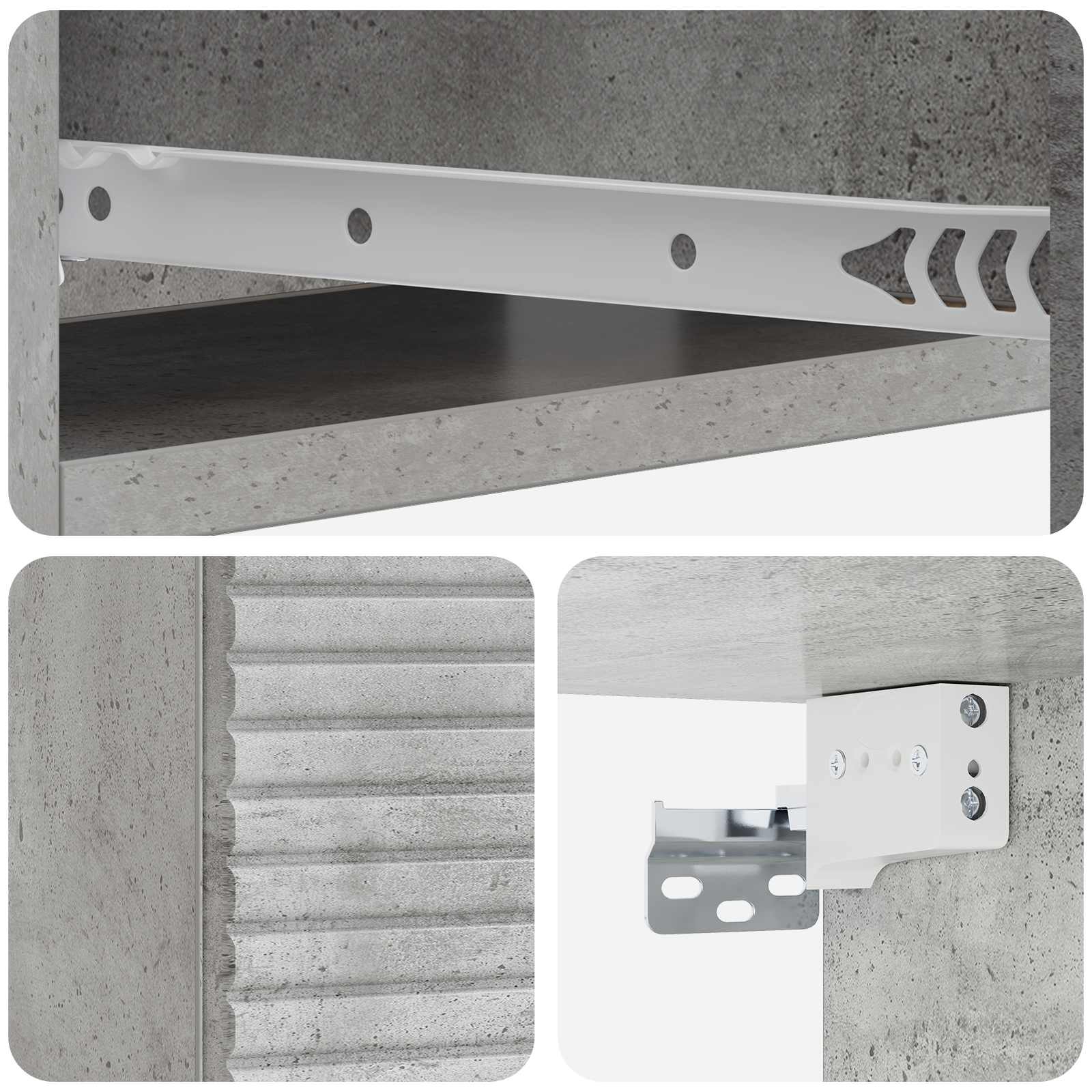 Wandmontierter Beistelltisch Betongrau 59 x 34,5 x 17 cm