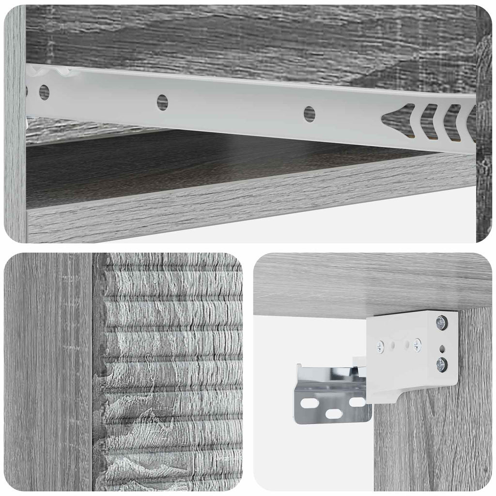 Wandmontierter Beistelltisch Graues Sonoma 59 x 34,5 x 17 cm