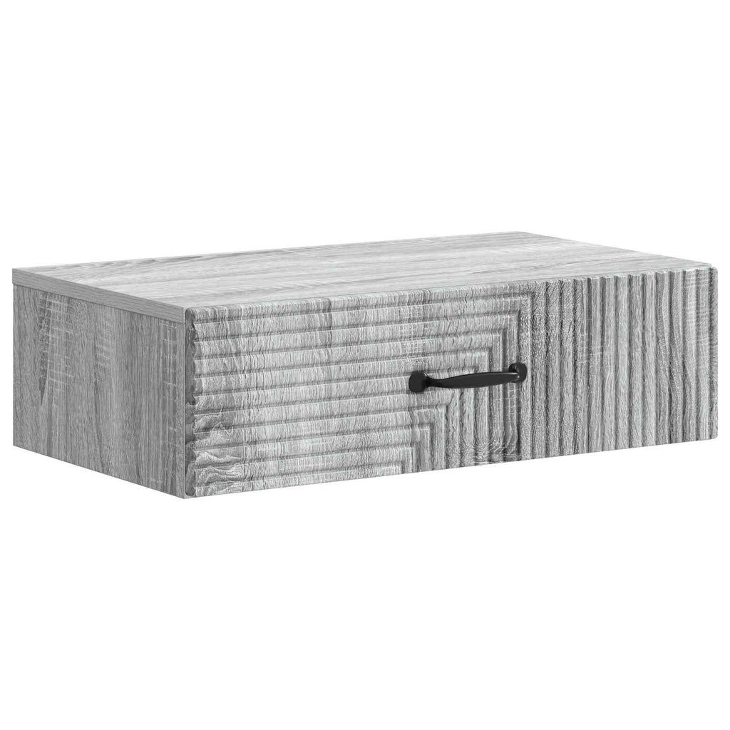 Wandmontierter Beistelltisch Graues Sonoma 59 x 34,5 x 17 cm