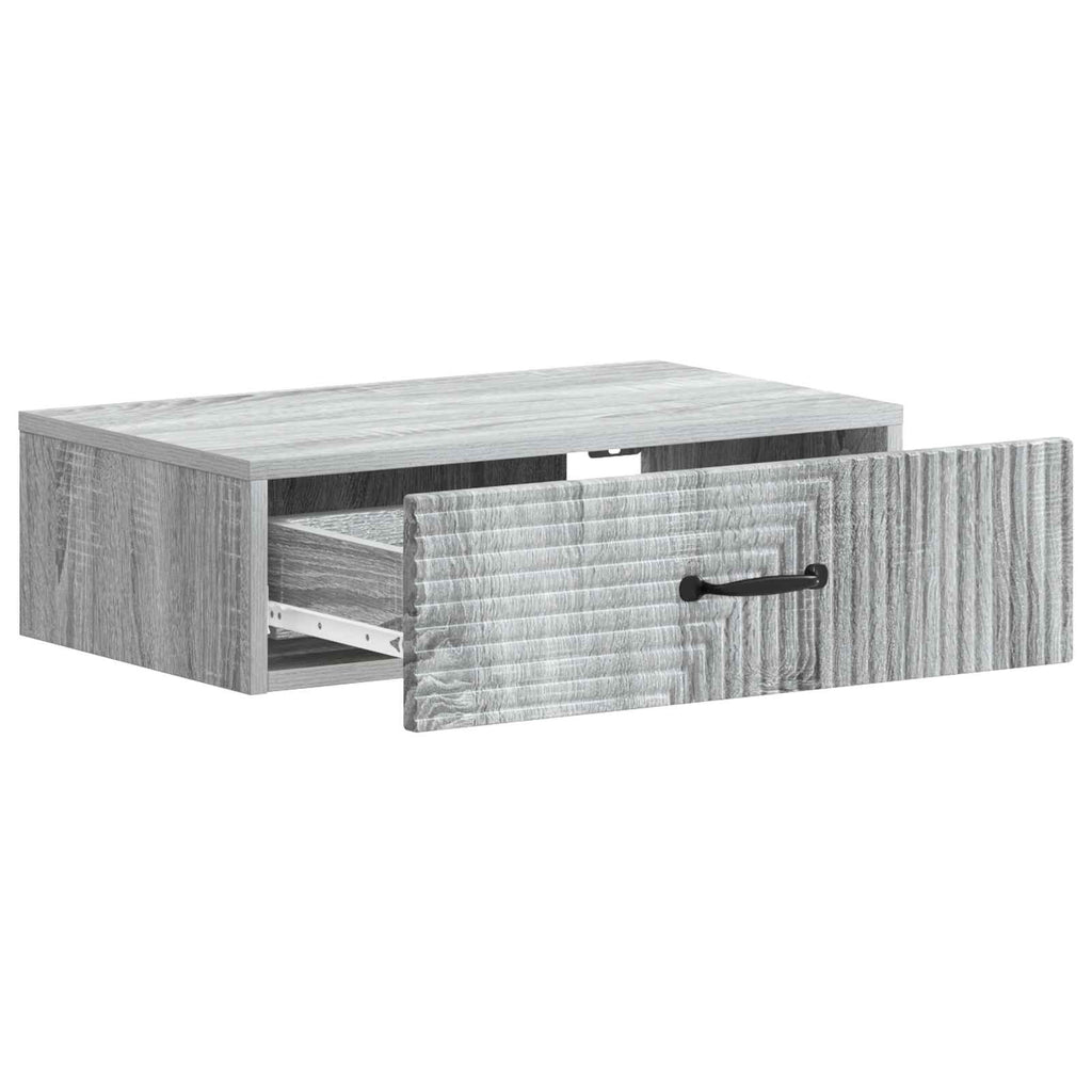 Wandmontierter Beistelltisch Graues Sonoma 59 x 34,5 x 17 cm
