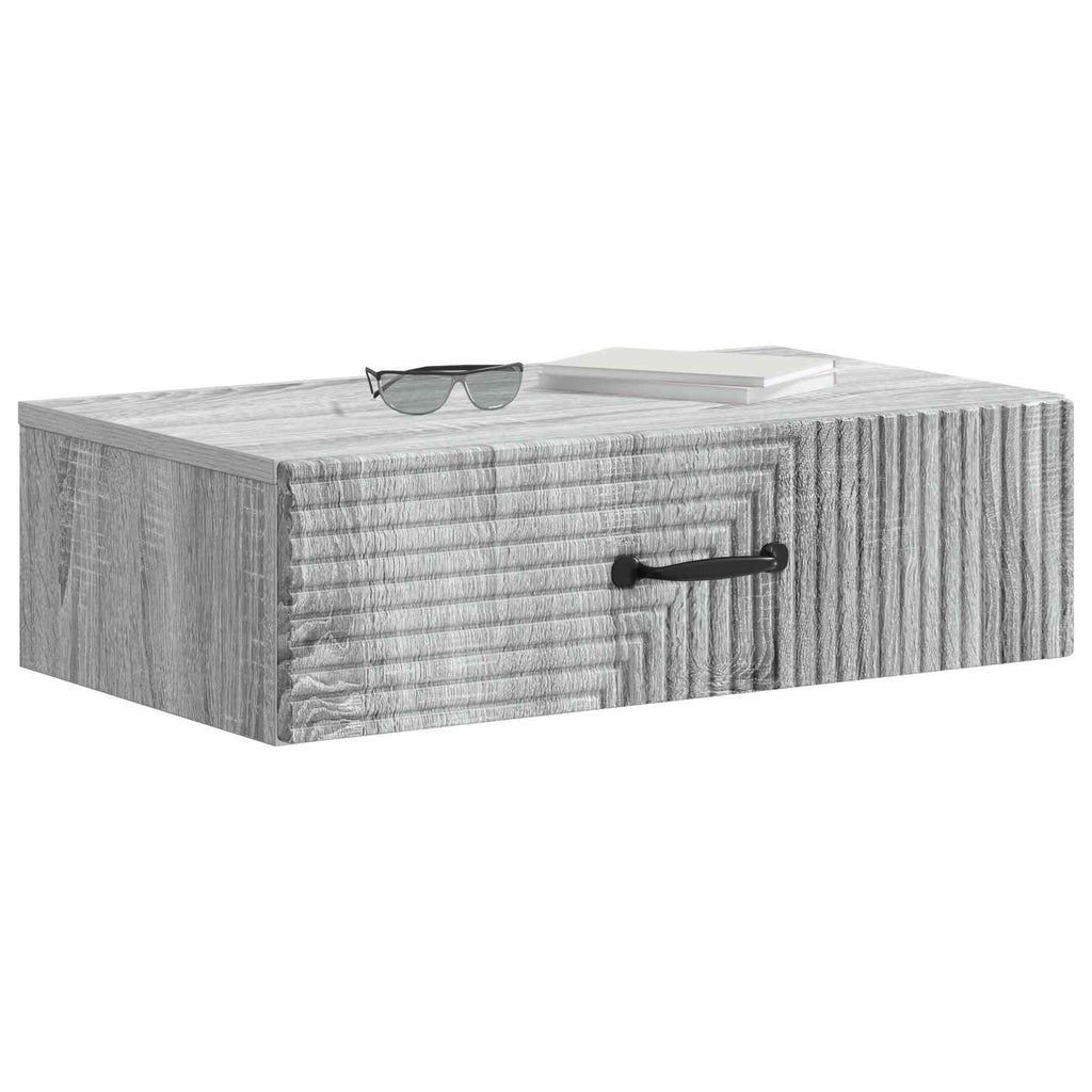 Wandmontierter Beistelltisch Graues Sonoma 59 x 34,5 x 17 cm
