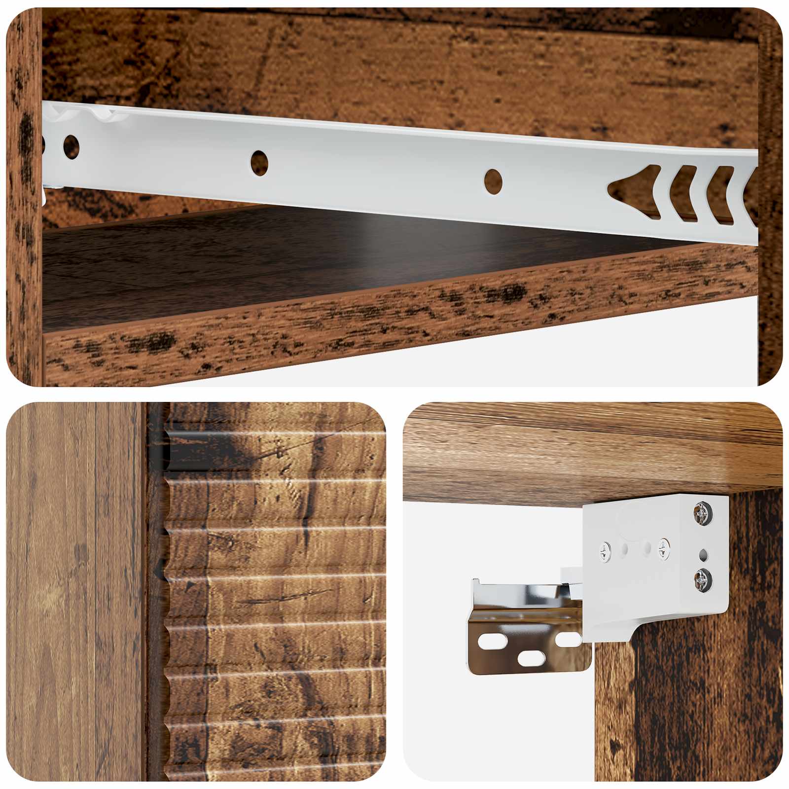 Wandmontierter Beistelltisch Altholz 59 x 34,5 x 17 cm