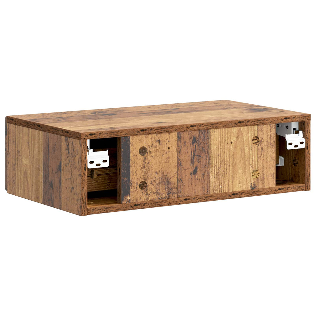Wandmontierter Beistelltisch Altholz 59 x 34,5 x 17 cm