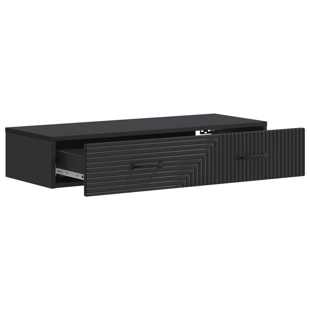 Wandmontierter Beistelltisch Schwarz 87,5 x 34,5 x 17 cm