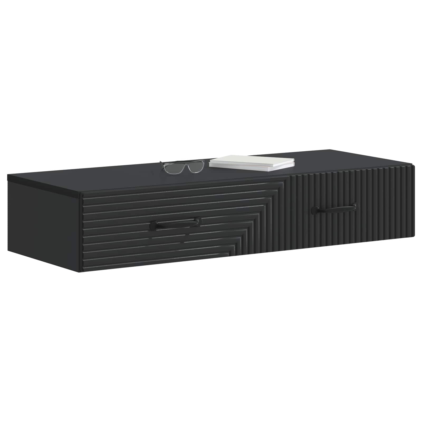 Wandmontierter Beistelltisch Schwarz 87,5 x 34,5 x 17 cm