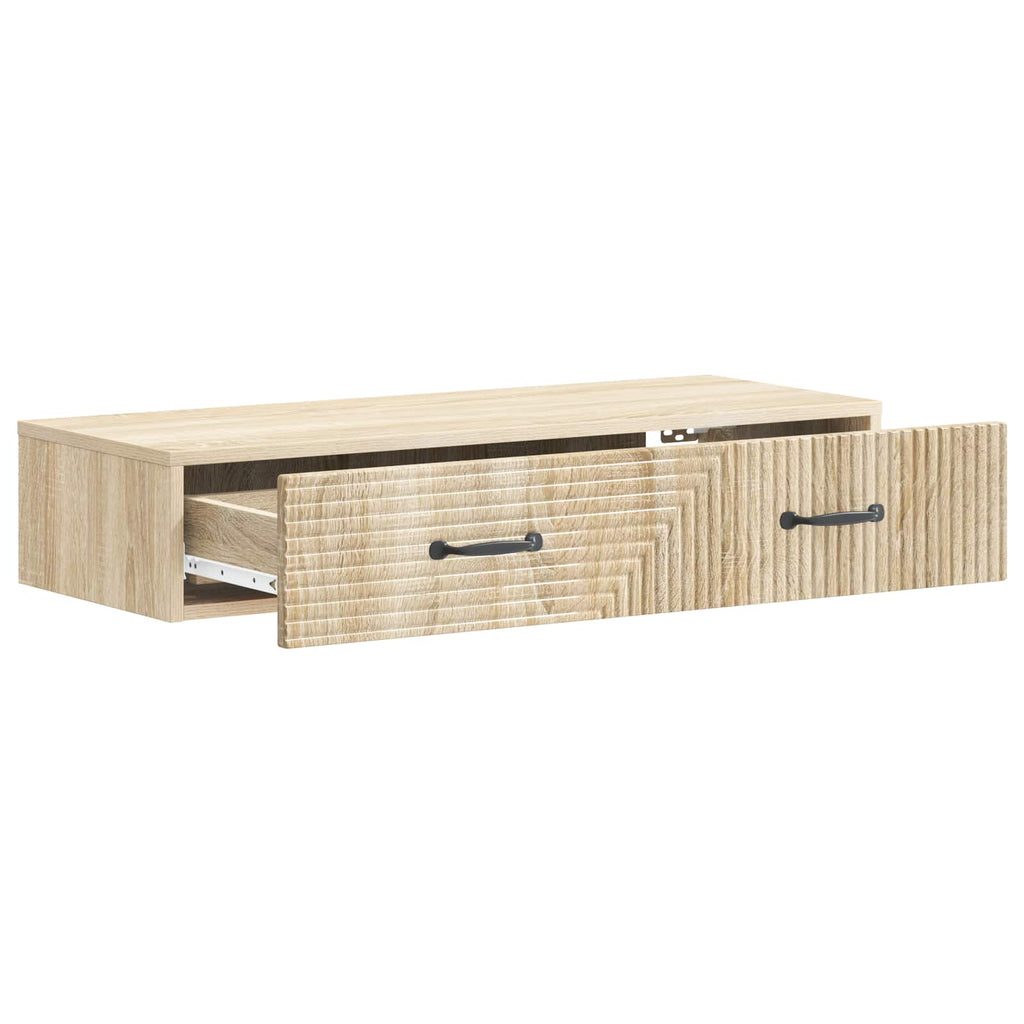 Wandmontierter Beistelltisch Sonoma-Eiche 87,5 x 34,5 x 17 cm