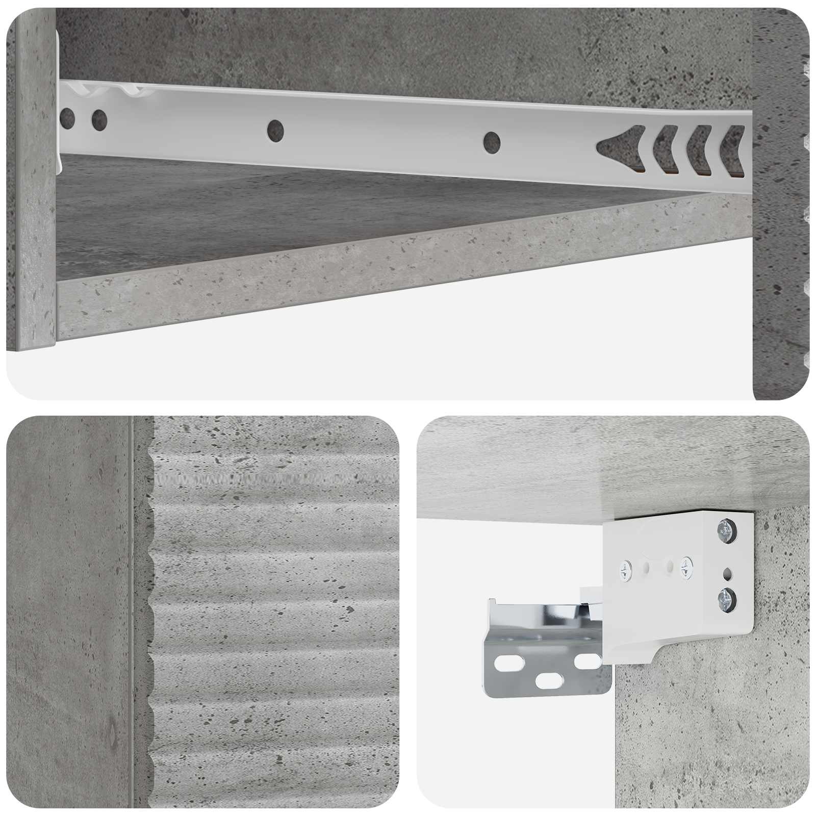 Wandmontierter Beistelltisch Betongrau 87,5 x 34,5 x 17 cm