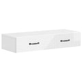 Wandmontierter Beistelltisch Hochglanz Weiß 87,5 x 34,5 x 17 cm