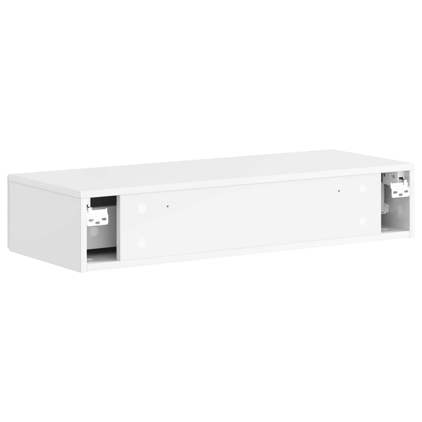 Wandmontierter Beistelltisch Hochglanz Weiß 87,5 x 34,5 x 17 cm
