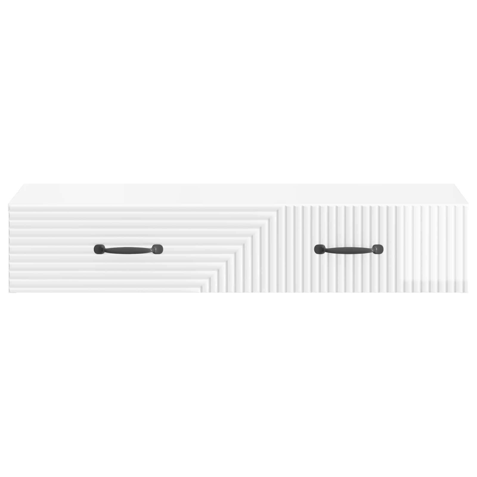 Wandmontierter Beistelltisch Hochglanz Weiß 87,5 x 34,5 x 17 cm