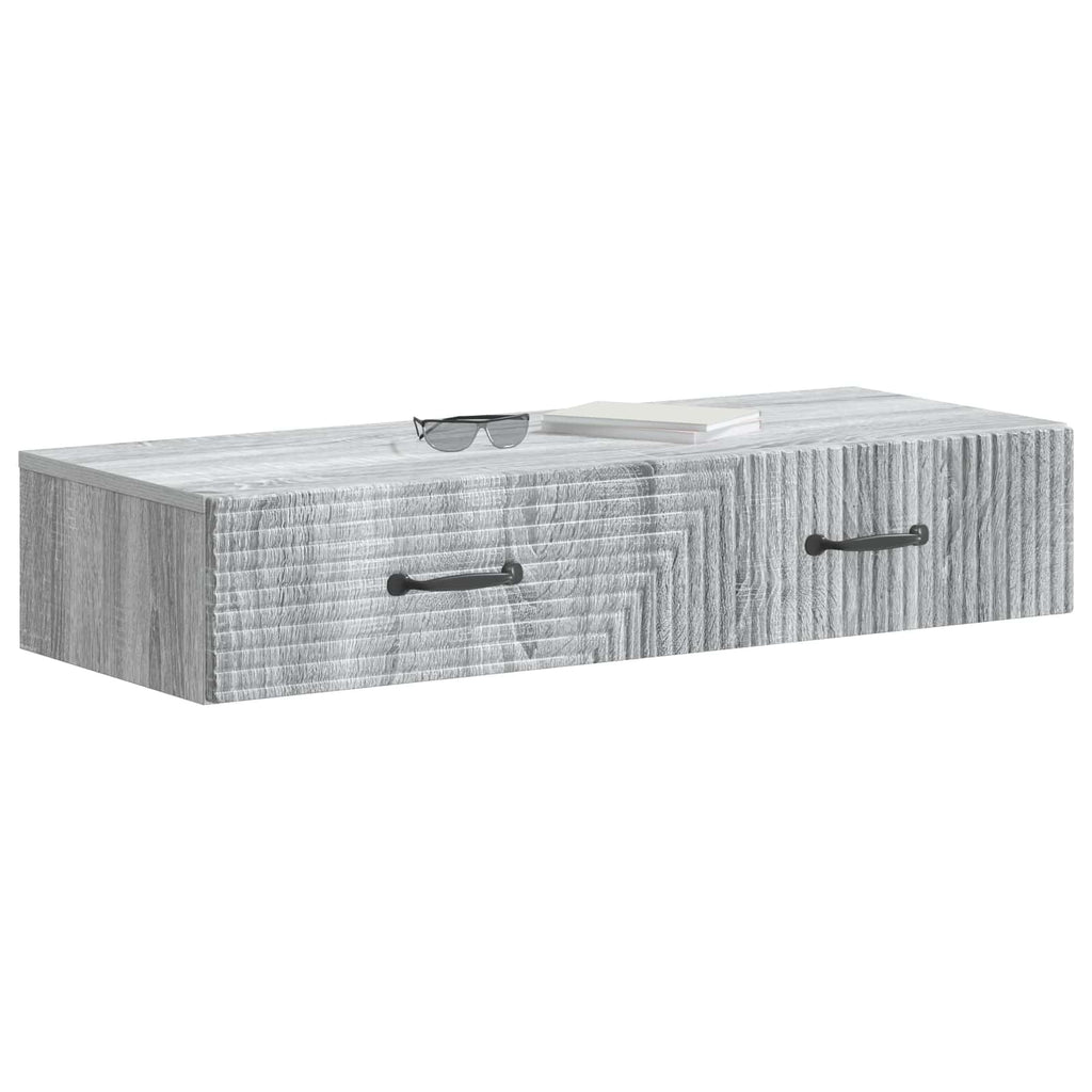 Wandmontierter Beistelltisch Graues Sonoma 87,5 x 34,5 x 17 cm